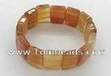 CGB3480 7.5 inches 15*20mm faceted rectangle red agate bracelets