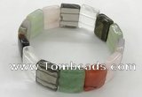 CGB3483 7.5 inches 15*20mm faceted rectangle mixed gemstone bracelets