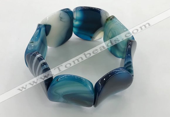 CGB3506 7.5 inches 30*40mm oval agate bracelets wholesale