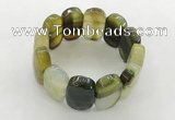 CGB3512 7.5 inches 18*30mm faceted oval agate bracelets