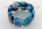 CGB3521 7.5 inches 28*40mm faceted oval agate bracelets