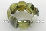 CGB3522 7.5 inches 28*40mm faceted oval agate bracelets