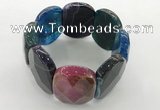 CGB3523 7.5 inches 28*40mm faceted oval agate bracelets