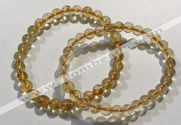 CGB4022 7.5 inches 7mm round citrine beaded bracelets wholesale