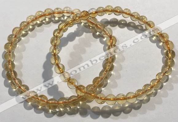 CGB4027 7.5 inches 6mm round citrine beaded bracelets wholesale