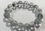 CGB4045 7.5 inches 12mm round green phantom quartz beaded bracelets