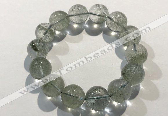 CGB4046 7.5 inches 13mm round green phantom quartz beaded bracelets