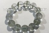 CGB4050 7.5 inches 18mm round green phantom quartz beaded bracelets