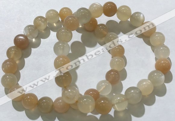 CGB4058 7.5 inches 9mm round moonstone beaded bracelets