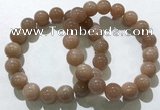 CGB4062 7.5 inches 12mm round sunstone beaded bracelets