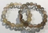 CGB4080 7.5 inches 11mm round golden rutilated quartz beaded bracelets