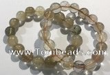 CGB4081 7.5 inches 12mm round golden rutilated quartz beaded bracelets