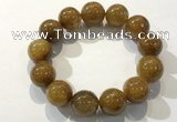 CGB4089 7.5 inches 16mm round golden rutilated quartz beaded bracelets