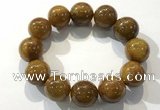 CGB4091 7.5 inches 18mm round golden rutilated quartz beaded bracelets