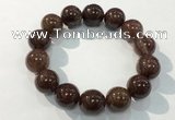 CGB4100 7.5 inches 16mm round rutilated quartz beaded bracelets