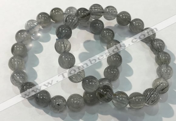 CGB4104 7.5 inches 10mm round rutilated quartz beaded bracelets