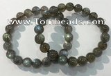 CGB4112 7.5 inches 9mm round labradorite beaded bracelets