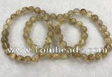 CGB4115 7.5 inches 8mm - 9mm round golden rutilated quartz beaded bracelets