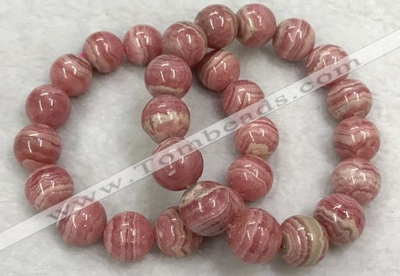 CGB4126 7.5 inches 13mm - 14mm round rhodochrosite beaded bracelets