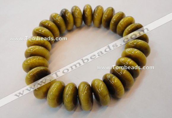 CGB450 8 inches 7*15mm rondelle yellow tiger eye gemstone bracelet wholesale