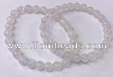 CGB4500 7.5 inches 7mm - 8mm round white moonstone beaded bracelets