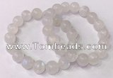 CGB4503 7.5 inches 12mm round white moonstone beaded bracelets