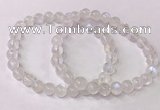 CGB4509 7.5 inches 7mm round white moonstone beaded bracelets