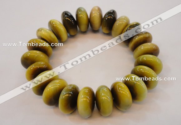 CGB451 8.5 inches 10*19mm rondelle yellow tiger eye gemstone bracelet wholesale