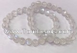 CGB4512 7.5 inches 8mm round white moonstone beaded bracelets