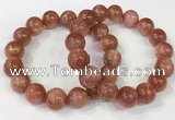 CGB4536 7.5 inches 14mm round golden sunstone beaded bracelets