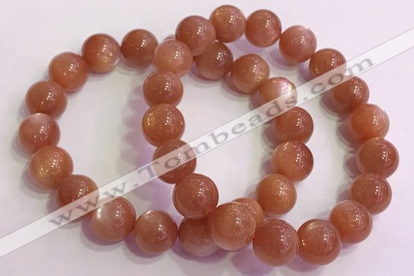CGB4541 7.5 inches 12mm - 13mm round golden sunstone beaded bracelets