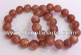 CGB4546 7.5 inches 14mm round golden sunstone beaded bracelets