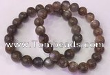 CGB4553 7.5 inches 9mm - 10mm round black sunstone beaded bracelets