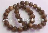 CGB4566 7.5 inches 12mm round golden sunstone beaded bracelets