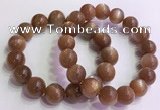 CGB4567 7.5 inches 14mm round golden sunstone beaded bracelets