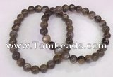 CGB4569 7.5 inches 7mm round black sunstone beaded bracelets