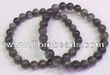 CGB4581 7.5 inches 7mm - 8mm round black sunstone beaded bracelets