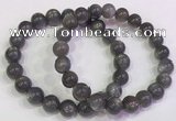 CGB4582 7.5 inches 9mm - 10mm round black sunstone beaded bracelets