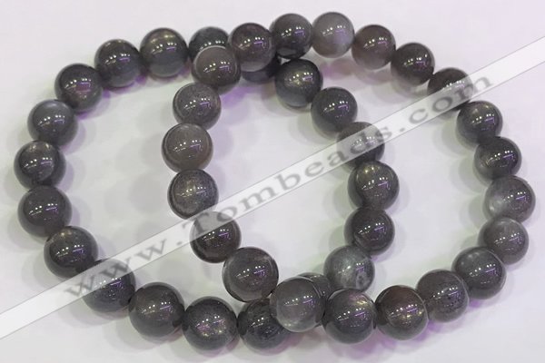 CGB4582 7.5 inches 9mm - 10mm round black sunstone beaded bracelets