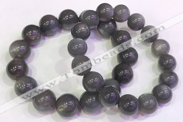 CGB4584 7.5 inches 13mm - 14mm round black sunstone beaded bracelets