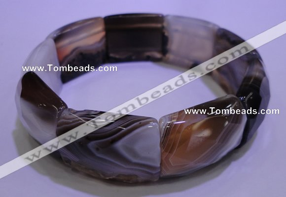 CGB460 8 inches 18*25mm faceted rectangle botswana agate bracelet