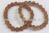 CGB4613 8mm - 9mm round golden rutilated quartz beaded bracelets