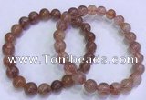 CGB4629 8mm - 9mm round red rutilated quartz beaded bracelets