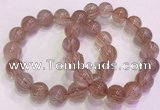 CGB4635 13mm - 14mm round red rutilated quartz beaded bracelets