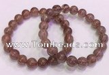 CGB4642 10mm round red rutilated quartz beaded bracelets