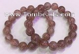 CGB4643 12mm - 13mm round red rutilated quartz beaded bracelets