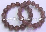 CGB4644 13mm - 14mm round red rutilated quartz beaded bracelets