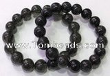 CGB4654 12mm round black rutilated quartz beaded bracelets