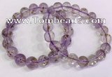 CGB4662 10mm - 11mm round purple phantom quartz beaded bracelets