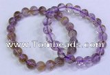 CGB4667 8mm round purple phantom quartz beaded bracelets